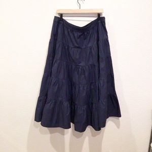 J. Crew Navy Blue Tiered MIDI Skirt Sz. 16